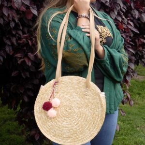Bolso de paja redondo